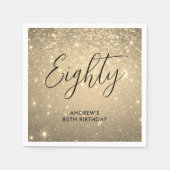 Elegant Gold Milestone Geburtstag Serviette (Vorderseite)