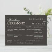Elegant Gold Minimalist Wedding Program Timeline Menükarte (Stehend Vorderseite)