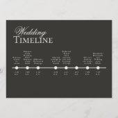 Elegant Gold Minimalist Wedding Program Timeline Menükarte (Rückseite)