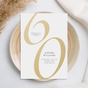 Elegant Gold Minimalistisch 60. Geburtstag Einladung