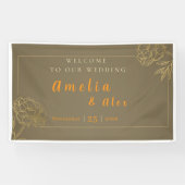 Elegant Gold Modern Wedding Celebration Decor Bann Banner (Horizontal)