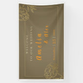 Elegant Gold Modern Wedding Celebration Decor Bann Banner (Vertikal)