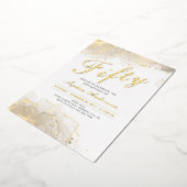 Elegant Gold Moderne 50. Geburtstag Folieneinladung (Gedreht)