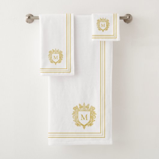 Elegant Gold Monogram Badhandtuch Set (Insitu)