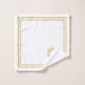 Elegant Gold Monogram Badhandtuch Set (Waschlappen)