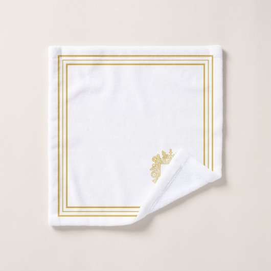 Elegant Gold Monogram Badhandtuch Set (Waschlappen)