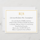 Elegant Gold Monogram Bridal Brunch Einladung (Vorderseite)