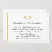 Elegant Gold Monogram Bridal Luncheon Einladung (Vorne/Hinten)