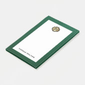 Elegant Gold Monogram Emerald Green Leather Look Post-it Klebezettel (angewinkelt)