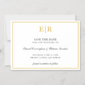 Elegant Gold Monogram Formal Wedding Save the Date Magneteinladung (Vorderseite)