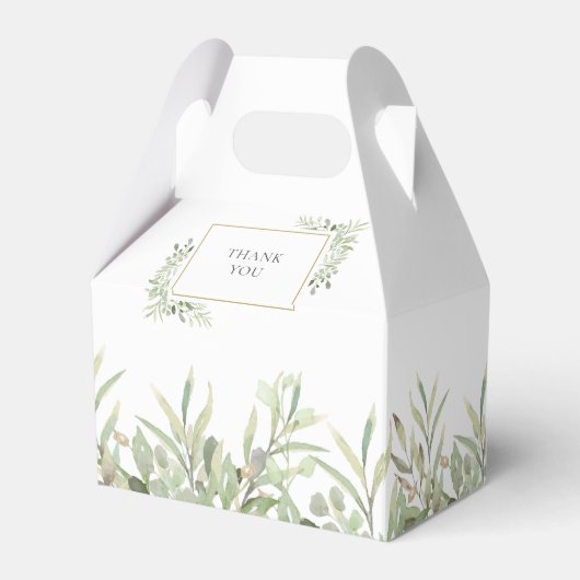 Elegant Gold Monogram Greenerity Wedding Geschenkschachtel (Rückseite)