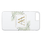Elegant Gold Monogram Greenery Moderne Case-Mate iPhone Hülle (Rückseite (Horizontal))