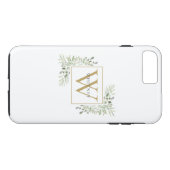 Elegant Gold Monogram Greenery Personalisiert Case-Mate iPhone Hülle (Rückseite (Horizontal))