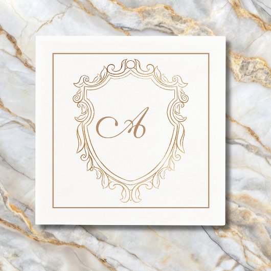 Elegant Gold Monogram Initial Serviette