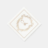Elegant Gold Monogram Initial Serviette (Ecke)