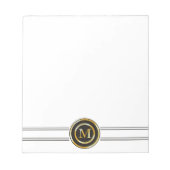 Elegant Gold Monogram M Notizblock (Vorderseite)