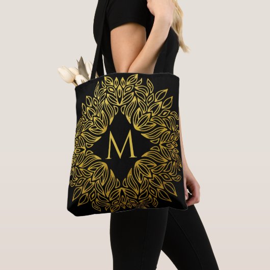 Elegant Gold Monogram Mandala Luxury Tasche (Von Nahem)