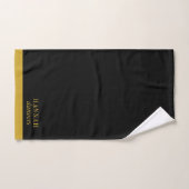 Elegant Gold Monogram Name Black Badhandtuch Set (Handtuch)