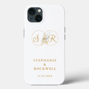 Elegant Gold Monogram Name Initial Wedding Case-Mate iPhone Hülle