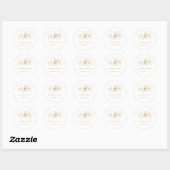 Elegant Gold Monogram Name Initial Wedding Runder Aufkleber (Blatt)