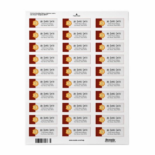 Elegant-Gold Monogram-on Regal Red (Vorne)