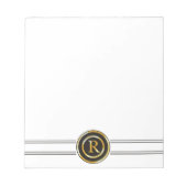 Elegant Gold Monogram R Notizblock (Vorderseite)