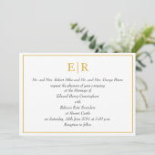 Elegant Gold Monogram Royal Wedding Einladung (Stehend Vorderseite)
