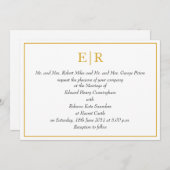 Elegant Gold Monogram Royal Wedding Einladung (Vorne/Hinten)