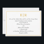 Elegant Gold Monogram Royal Wedding Einladung<br><div class="desc">Feierliche Hochzeitseinladungen inspiriert durch die königliche Hochzeitseinladung von Prinz William und Kate Middleton,  der im April 2011 stattfand. Diese elegante Hochzeit lädt dazu ein,  Ihr Monogramm in Gold oben,  Ihre formelle Formulierung und Ihre Hochzeitsdetails kursiv in einem goldenen Rahmen zu präsentieren.</div>
