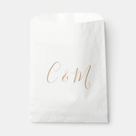 Elegant Gold Monogram Wedding Geschenktütchen (Vorderseite)