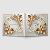 Elegant Gold Monogram Wedding Guest Book Gästebuch (Voll)