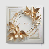 Elegant Gold Monogram Wedding Guest Book Gästebuch (Rückseite)