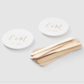 Elegant Gold Monogram Wedding Hand Fan Fächer (Non-assembled)