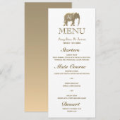 Elegant Gold Monogram Wedding Menükarte (Vorne/Hinten)