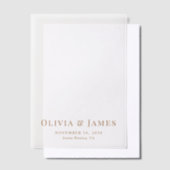 Elegant Gold Monogram Wedding Overlay Pergament Einladungen (Versetzt)