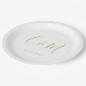 Elegant Gold Monogram Wedding Pappteller (Schrägansicht)