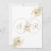 Elegant Gold Monogram Wedding Save The Date (Rückseite)