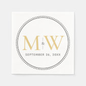 Elegant Gold Monogram Wedding Serviette (Vorderseite)
