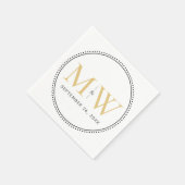 Elegant Gold Monogram Wedding Serviette (Ecke)