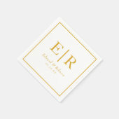 Elegant Gold Monogram Wedding Serviette (Ecke)