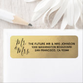 Elegant Gold Mr. & Mrs. Wedding Rücksendeadresse (Insitu)