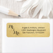 Elegant Gold Mr. & Mrs. Wedding Rücksendeadresse (Insitu)