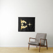 Elegant Gold Nativity Scene | Modernes Christlich Wandteppich (Beispiel (Horizontal))