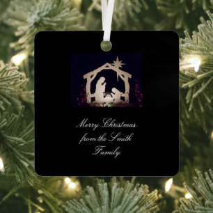 Elegant Gold Nativity Scene Weihnachten Ornament Aus Metall