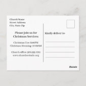 Elegant Gold Nativity Weihnachts-Kirche Einladung Postkarte (Rückseite)