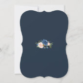 Elegant Gold Navy Blue Pink Floral Dedication Einladung (Rückseite)
