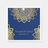 Elegant Gold Navy Blue Wedding Serviette (Vorderseite)