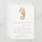 ELEGANT GOLD NAVY SEEPFERD ENGAGEMENT PARTEI EINLA DANKESKARTE (Vorderseite)