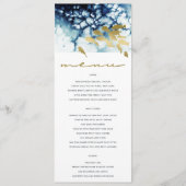 ELEGANT GOLD NAVY UNDERWASSER FISH WEDING MENU MENÜKARTE (Vorderseite)