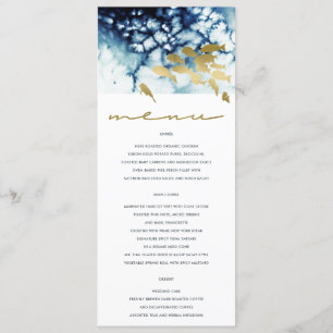 ELEGANT GOLD NAVY UNDERWASSER FISH WEDING MENU MENÜKARTE